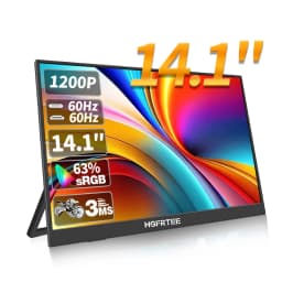 HGFRTEE 14.1inch Mobile Portable Monitor IPS Second Game Screen Extended Display for Laptop with Bracket For xbox/raspberry Pi