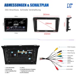 ESSGOO 9" For Mazda 3 2003-2009 Android 13 Auto Radio Wireless Carpaly GPS Stereo Navigation BT WIFI Car Multimedia Video Player