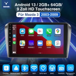 ESSGOO 9" For Mazda 3 2003-2009 Android 13 Auto Radio Wireless Carpaly GPS Stereo Navigation BT WIFI Car Multimedia Video Player