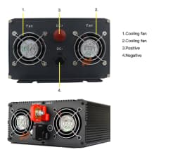 2000W Pure Sine Wave Inverter 12V 24V DC To 220VAC Converter LCD Display USB Socket For Off Grid Wind Or Solar Power System