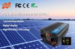 2000W Pure Sine Wave Inverter 12V 24V DC To 220VAC Converter LCD Display USB Socket For Off Grid Wind Or Solar Power System