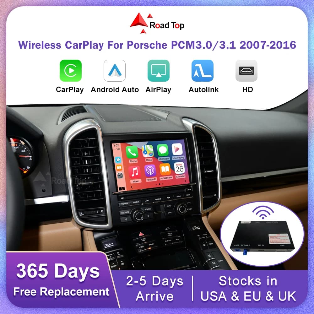 Road Top Wireless Carpaly for Porsche Boxster 718 Macan Cayman Cayenne Panamera PCM3.0 3.1 with Android Auto Rear Camera Airplay