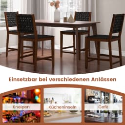Set chairs 2 dining room, wood chair with woven back, kitchen chairs weighing up to 150 kg, Bistro chair for tables from 88-99