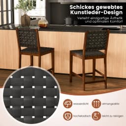 Set chairs 2 dining room, wood chair with woven back, kitchen chairs weighing up to 150 kg, Bistro chair for tables from 88-99