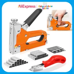 3-in-1 Upholstery Staple Gun Kit with Staples Remover Manual Adjustment ,Wood Upholstery Stapler for Carpentry Tools Home DIY