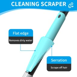 2-in-1 Window Cleaning Kit with Extendable Pole to 154cm, Detachable Squeegee & Scrubber Head for High Windows – Indoor/Outdoor Glass Cleaner Tool Set