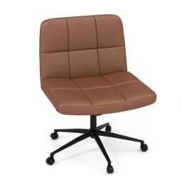Office chair without armrests, desk chair with wide seat, computer chair with roller & rocking function, swivel chair