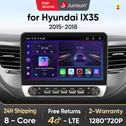 Junsun 10" Button Car Radio forHyundai lX35 2015-2018 GPS Multimedia Stereo BT FM RDS Wireless CarPlay for Apple Android Auto 4G