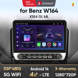 Junsun 10" Button Car Radio for Mercedes-Benz ML-ClassGPS Multimedia Stereo BT FM RDS Wireless CarPlay for Apple Android Auto 4G