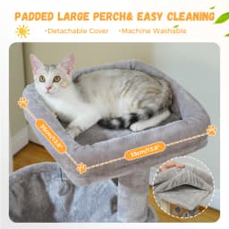 Large Cat Tree Multi-Level Cat Tower with 2 Spacious Condos for Indoor Cats Large Cat House with Comfy Hammock Padded Perch