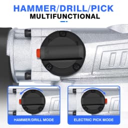 SDS-Plus Rotary Hammer Drill, Corded Drills, 2000W Heavy Duty Chipping Hammers W Vibration Control & Safety Clutch 6 Speed Adjustment