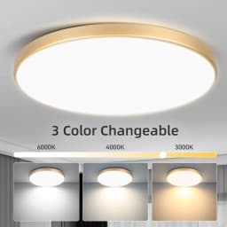 220V LED Ceiling Lights 3 Colors Change Bedroom Lamp Panel LED Indoor Lighting for Home Bathroom Dustproof LED Ceiling Lamp