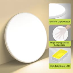 220V LED Ceiling Lights 3 Colors Change Bedroom Lamp Panel LED Indoor Lighting for Home Bathroom Dustproof LED Ceiling Lamp