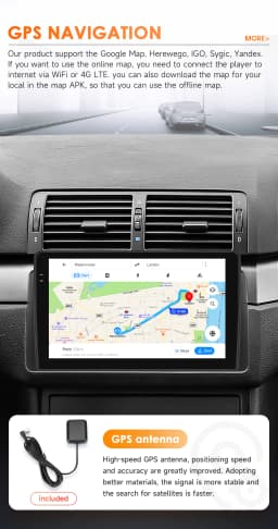 Hizpo Android Auto Car Multimedia Radio For BMW E46 M3 318/320/325/330/335 4G CarPlay GPS 2din Autoradio Navigation Wifi DSP RDS