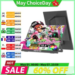 HGFRTEE 15.6 Inch 1080P Portable Gaming Monitor, 250cd/m2 Type-C/HDMI Expand Display with Stand for Laptop Phone Switch PS5 Xbox