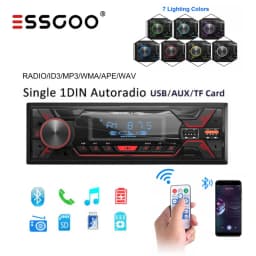 ESSGOO Car Stereo Radio Single 1Din Auto Stereo HandsFree Car Kit Bluetooth Car Autoradio Remote Control MP3 Player FM Car Audio