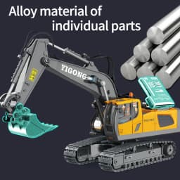 Teeggi 4WD Remote Control Excavator 4x4 Alloy Dump Truck Bulldozer Radio Model RC Car Construction Vehicle Toy Children Kid Gift