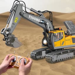 Teeggi 4WD Remote Control Excavator 4x4 Alloy Dump Truck Bulldozer Radio Model RC Car Construction Vehicle Toy Children Kid Gift