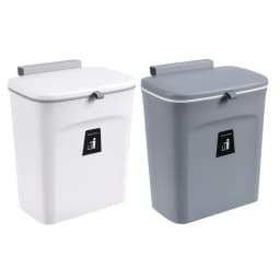 9L Hanging Trash Can Sliding Lid Trash Can Wall-mounted Garbage Basket Cabinet Dustbin for Home Kitchen Bedroom