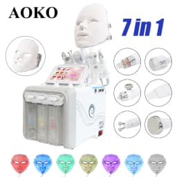 AOKO 6/7 In1 H2-O2 Hydro Dermabrasion Hydrogen dermabrasion Bio-lifting Spa Facial Ance Pore Cleaner Facial Bubble Machine