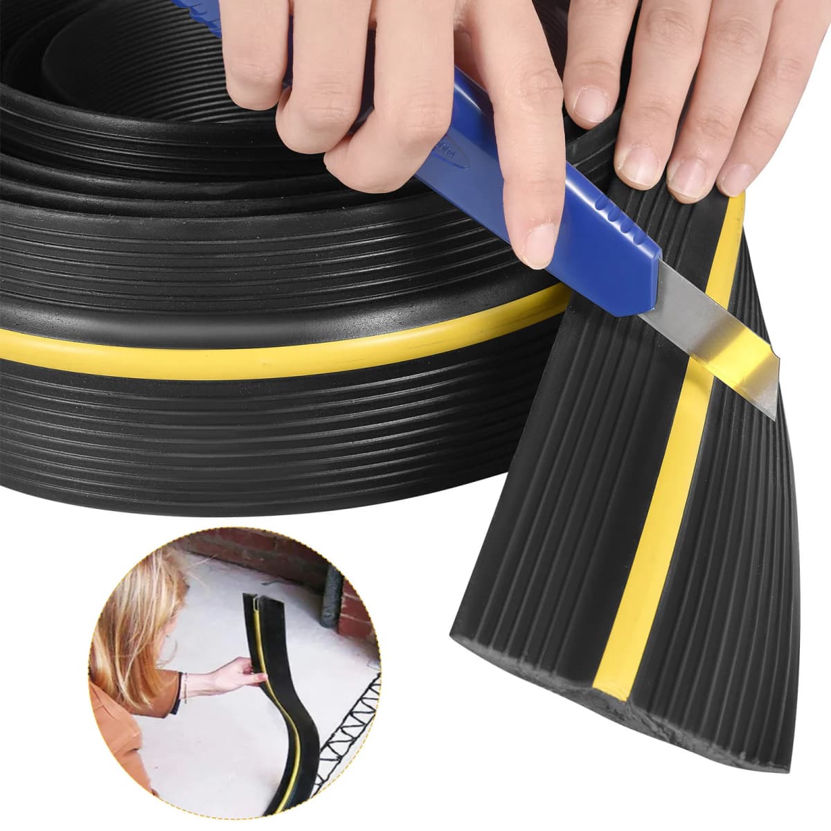 Car Threshold Strip Anti Scratch Door Sill Protector Rubber Strip Carbon Fiber Car Threshold Protection Bumper Film Sticker