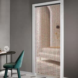Bamboo Wood Beaded Curtain Wear Resistance Doorway Bead String Curtain Easy To Store for Wall Decoration/Room Divider