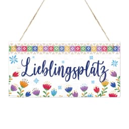 Putuo Decor German Wooden Sign, Lieblingsplate, Wood Hanging Plaque Wall Art Decor for Home Farmhouse Garden Backyard