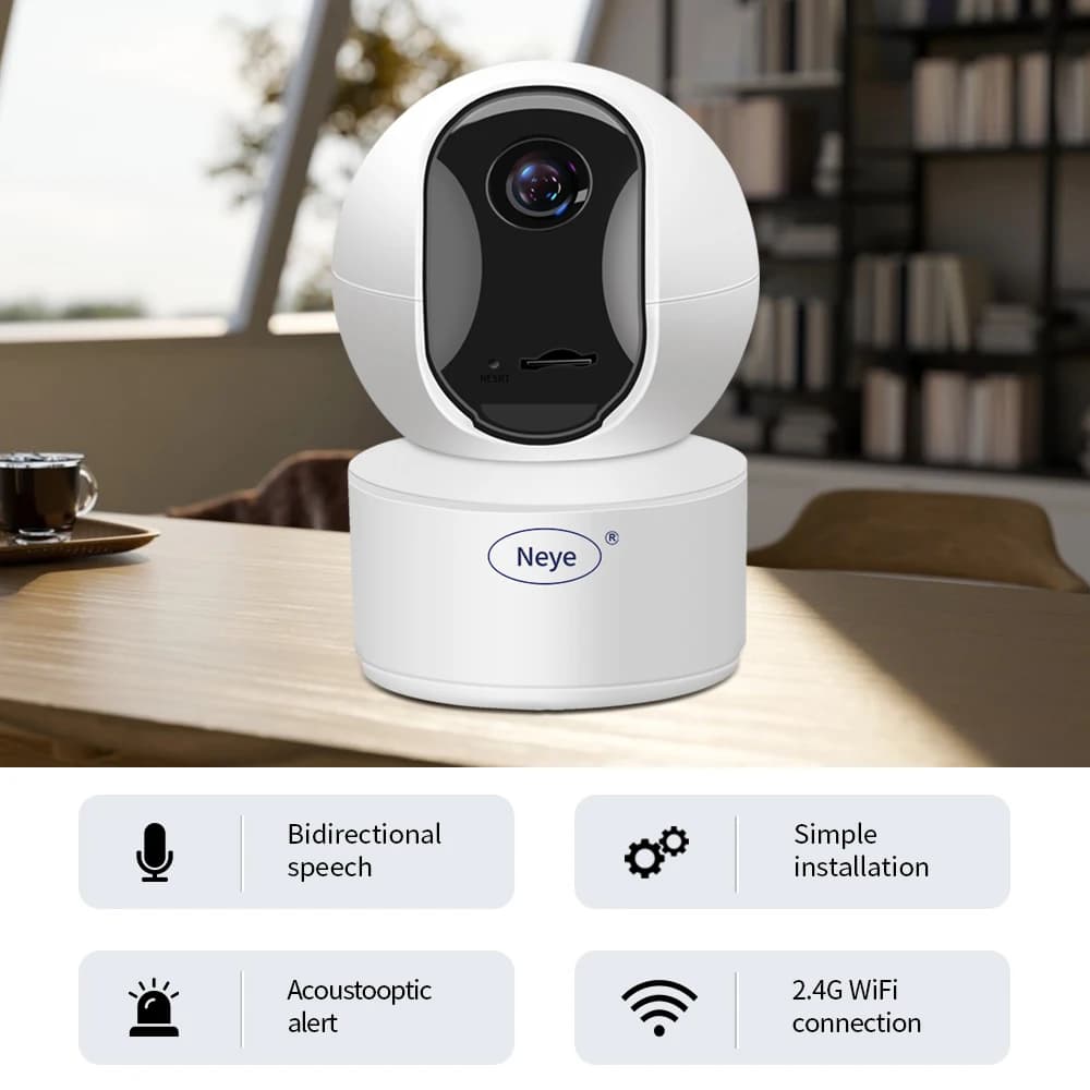 N_eye 4K 8MP WiFi PTZ Camera Home Indoor 5X Zoom Panoramic IP Camera 360 ° Night Vision Audio Smart Home Security Camera