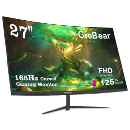 27-inch Curved Monitor 165Hz FHD 1080P VA Screen 1ms GTG Home Office Computer Gaming Monitor, FreeSync Technology, 100% SRGB, HD
