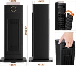 2000W/Ceramic Fan Heater Energy Saving with Humidifier LED Flame Light, Quiet, 2S Heats Up Quickly, 4 Mode