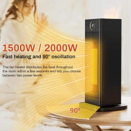 2000W/Ceramic Fan Heater Energy Saving with Humidifier LED Flame Light, Quiet, 2S Heats Up Quickly, 4 Mode