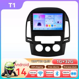 Hizpo 2Din 9inch Android14 Car Radio for Hyundai i30 AT MT 2006 - 2011 SWC BT 4G DSP RDS GPS Snapdragon 6115 Auto CarPlay