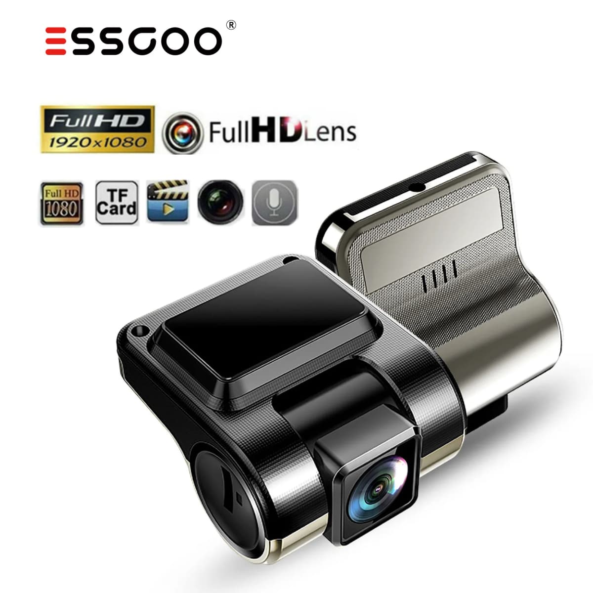 ESSGOO Night Vision Dash Cam 1080P Video Recorder Car Auto Vehicle DVR Camera Dash Cam G-Sensor Camera Car DVR 32G TF Card 170°