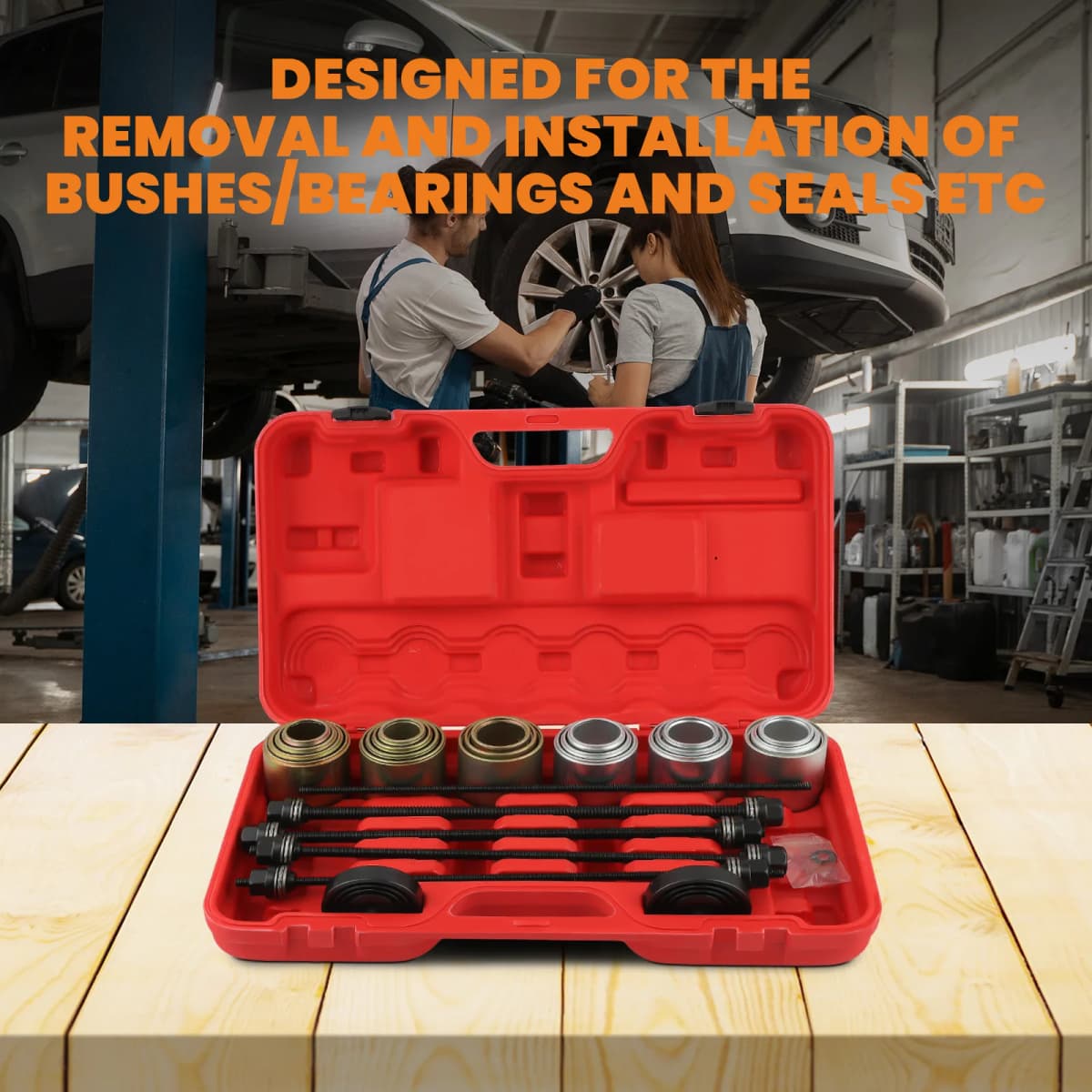 Universal 26 Pieces Pull Press Sleeve Kit Bearings Seal Removal Bushing Driver M10. M12. M14. M16. Bushing Disassembly Tool