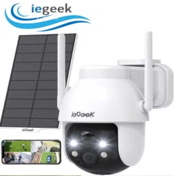  ieGeek 2K Wireless Outdoor WiFi Surveillance Camera – 360° PTZ Outdoor Camera Wireless Solar Night Vision Colour Human Detecti