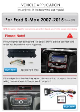 2Din Android Auto Car radio GPS Stereo for Ford S-Max 2007 2008 2009-2015 Multimedia player DSP Carplay 9"Head Unit screen rds