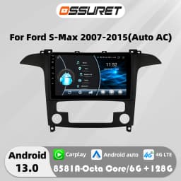 2Din Android Auto Car radio GPS Stereo for Ford S-Max 2007 2008 2009-2015 Multimedia player DSP Carplay 9"Head Unit screen rds