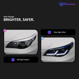AKD Car Styling Head Lamp for BMW 5 Series E60 Headlights 2003-2010 520i 530i Angel Eye LED Headlight DRL Hid Bi Xenon Auto Accessories