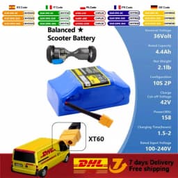 36V 4400mAh 10s2p Lithium Rechargeable Battery,True for Electric Self-balancing Scooter HoverBoard Unicycle, Exceptional Battery