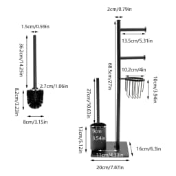 Toilet Brush Holder With Toilet Paper Holder Vertical Integrated Storage Rack Multifunctional Storage Shelf