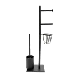 Toilet Brush Holder With Toilet Paper Holder Vertical Integrated Storage Rack Multifunctional Storage Shelf