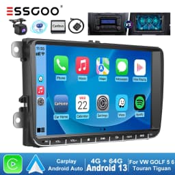 ESSGOO 9" Android 13 CarPlay Radio Car Stereo GPS Navigation WIFI RDS FM for VW Golf 5 6 Passat B6 B7 Polo Touran Tiguan Caddy
