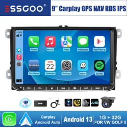 ESSGOO 9" Android 13 CarPlay Radio Car Stereo GPS Navigation WIFI RDS FM for VW Golf 5 6 Passat B6 B7 Polo Touran Tiguan Caddy