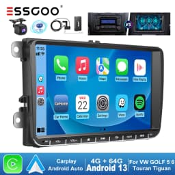 ESSGOO 9" Android 13 CarPlay Radio Car Stereo GPS Navigation WIFI RDS FM for VW Golf 5 6 Passat B6 B7 Polo Touran Tiguan Caddy