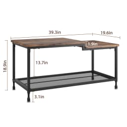 Vintage Industrial Coffee Table 2 Tier Center Table Simple Easy Assemble Living Room Table for Home Decor