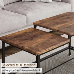 Vintage Industrial Coffee Table 2 Tier Center Table Simple Easy Assemble Living Room Table for Home Decor