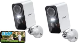 ieGeek 2K Security Cameras Outdoor, 5MP Battery Powered Wireless WiFi Security Camera with Spotlight & Siren Alarm, 2-Way Audio