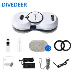 DIVEDEER Smart Water Spray Window Cleaning Robot High Suction Electric Window Cleaner Double-sided Glass Vacuum Cleaner