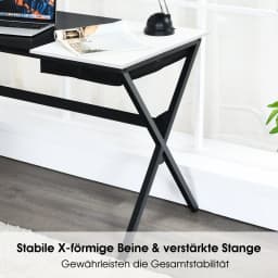 PC table Modern Wood Folding Tabletop Computer table Side bag & Metal Frame Desk