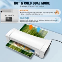 High-Speed A4 Laminator Machine, Max 230mm Width , Thermal Laminator Machine for Hot and Cold Settings with Anti-Jam